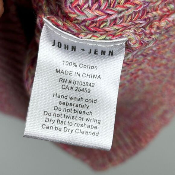 John & Jenn By Line Peta Knit Tank Top Sweater Shirt Rainbow Prism Pink Multi XS - Picture 10 of 10